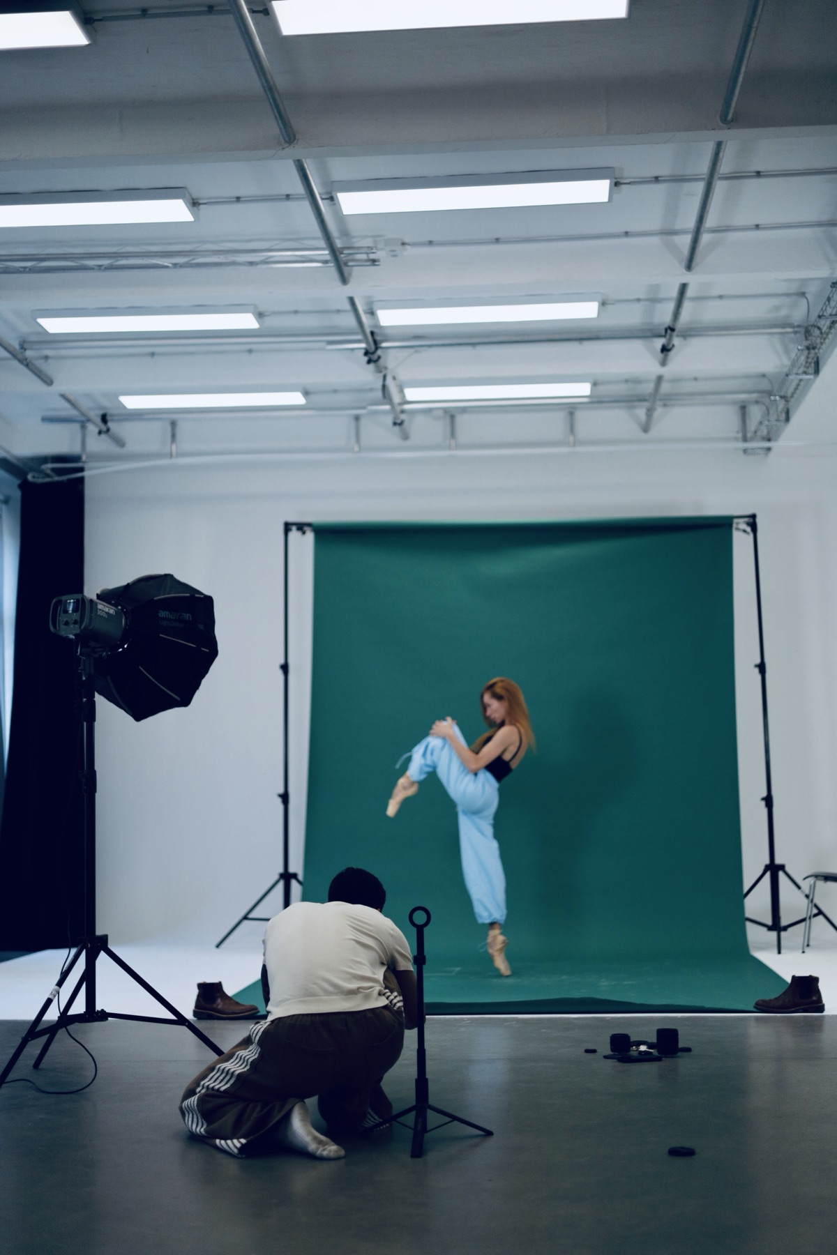 Behind the scenes at a Barre Trash ballet campaign shoot