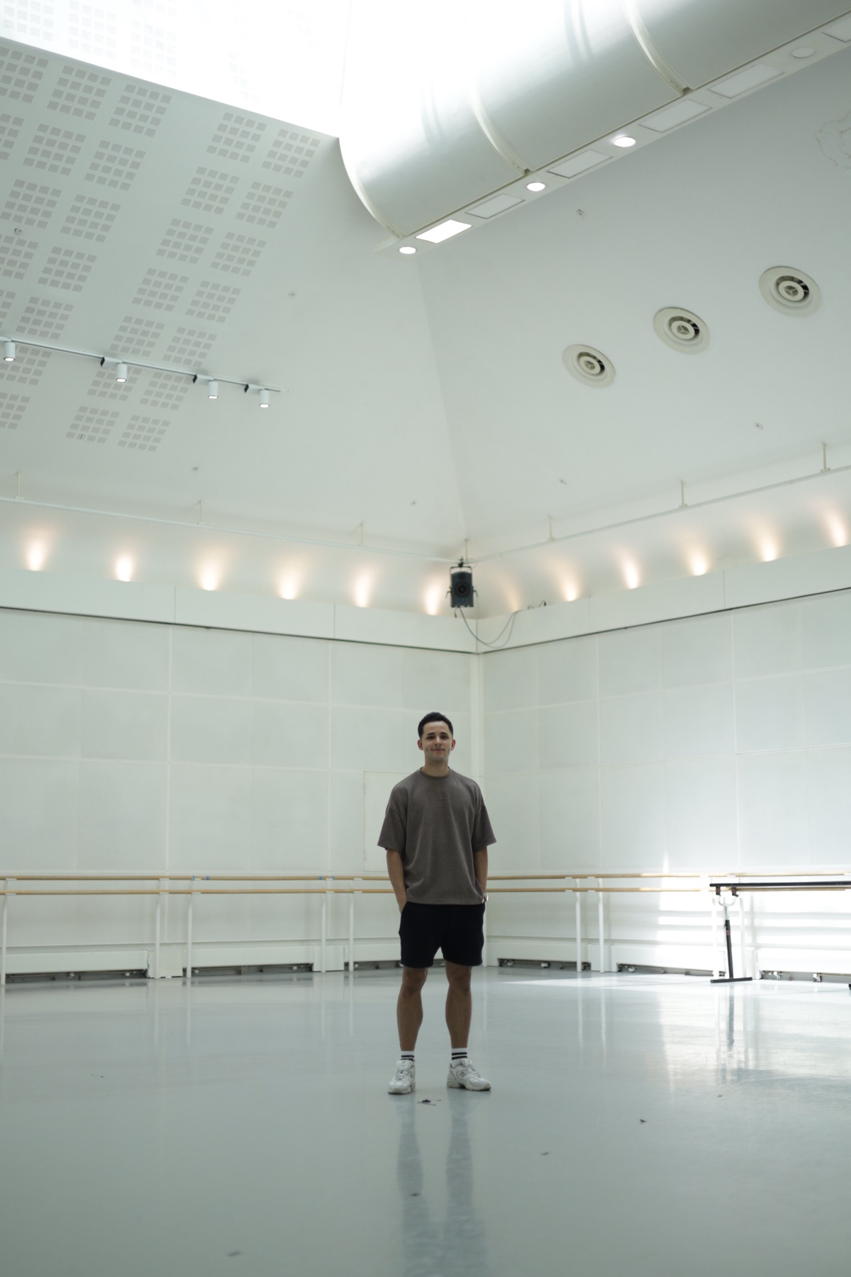 Lucas Labrador inside a ballet studio