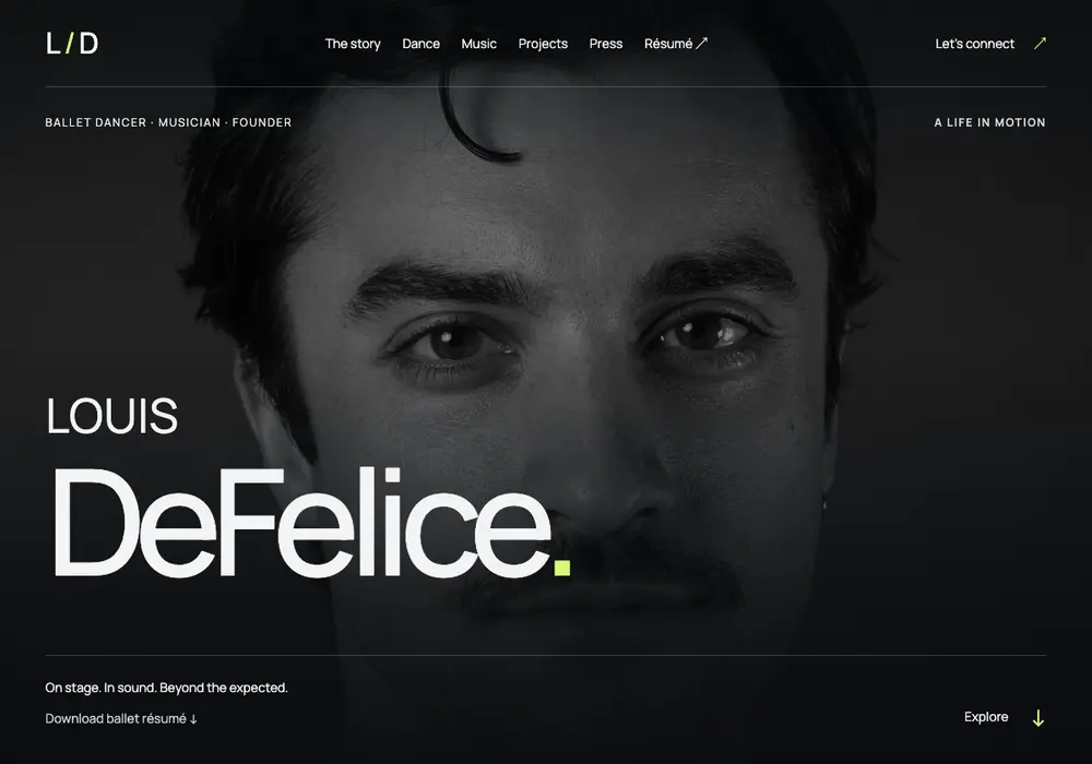 Louis DeFelice website design by BWC